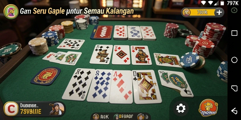 Screenshot menampilkan gameplay seru Gaple di 797K.