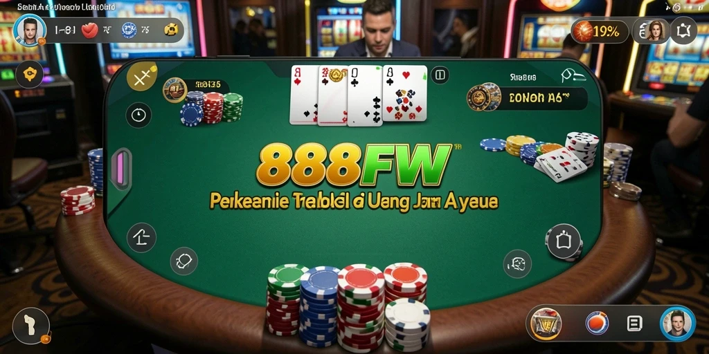 Tampilan menakjubkan dari permainan poker yang mendebarkan.