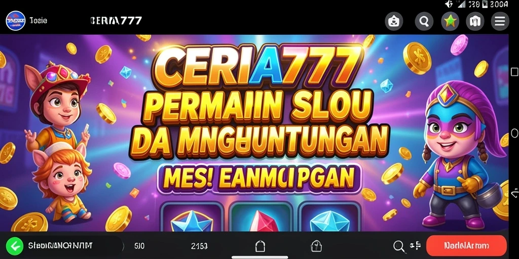 Tampilan gameplay Slot CERIA777 yang menarik dan penuh warna.