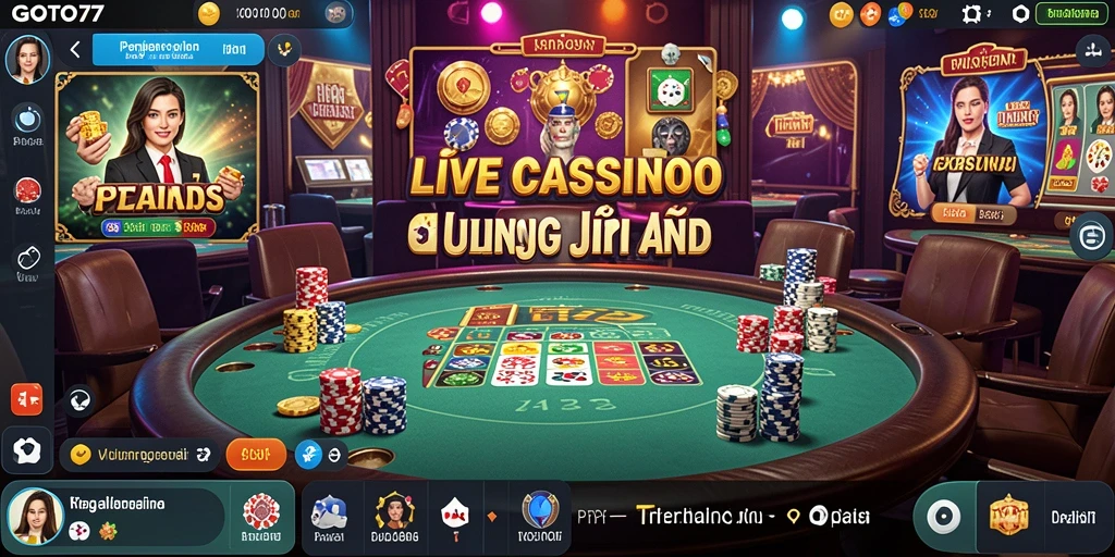 Gameplay menarik GOTO77 dengan dealer langsung dan suasana Live Casino.