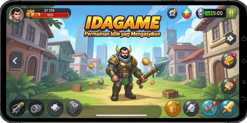 Tampilan gameplay IDAGAME yang menarik dan seru saat bermain Idle.