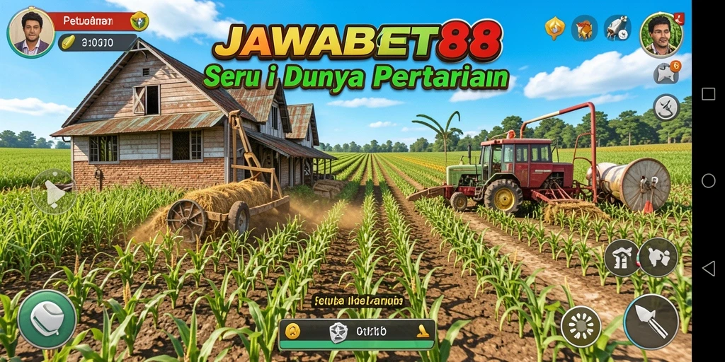 Tampilan gameplay seru di JAWABET88 dengan aktivitas pertanian.