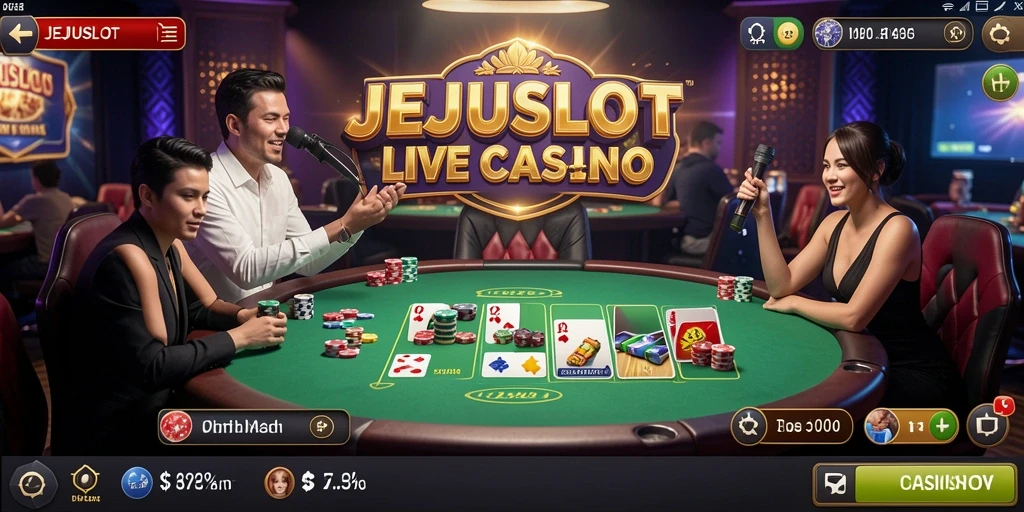 Tampilan permainan Live Casino JEJUSLOT yang mendebarkan dan interaktif.
