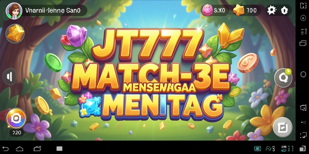Screenshot gameplay JT777 menunjukkan keseruan mencocokkan elemen Match-3.