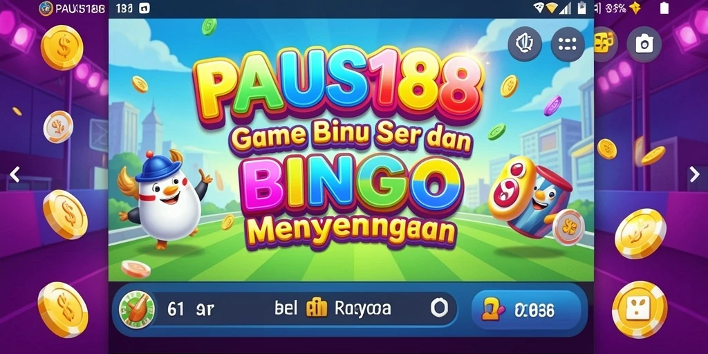 Tampilan utama PAUS188 dengan gameplay Bingo yang seru.
