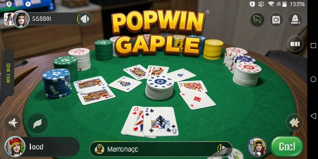 Screenshot gameplay POPWIN menampilkan serunya permainan Gaple.