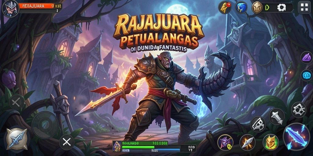 Tampilan gameplay RAJAJUARA yang penuh aksi dan petualangan.