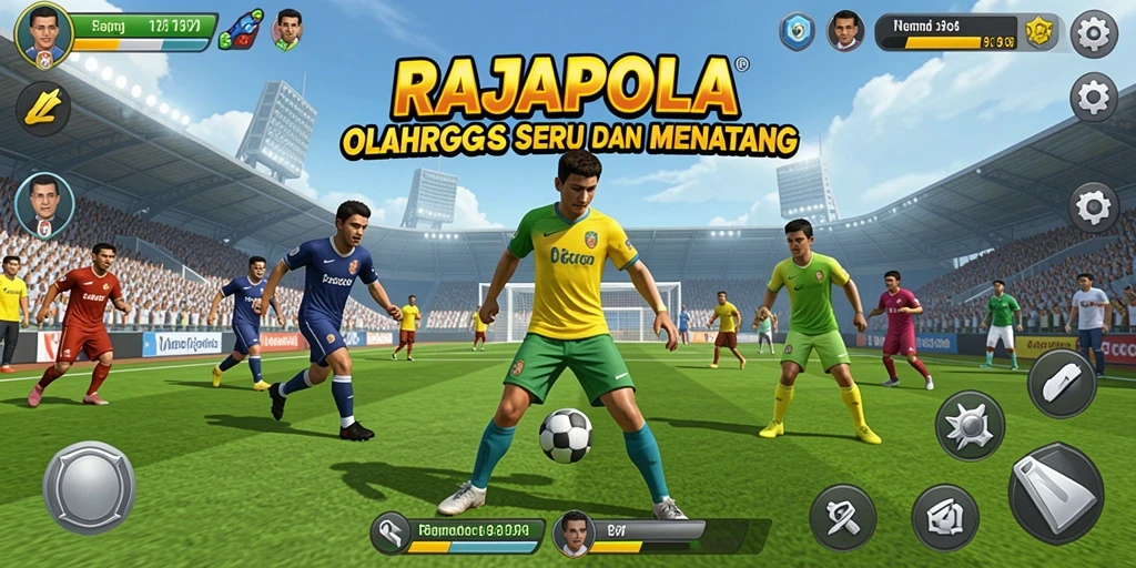 Tangkapan layar RAJAPOLA menampilkan aksi seru dalam permainan olahraga.