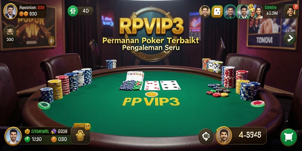 Screenshot RPVIP3 menampilkan momen seru di meja poker.