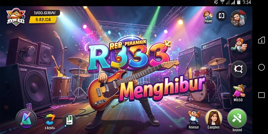 Screenshot gameplay RR33 saat bermain musik dengan teman.