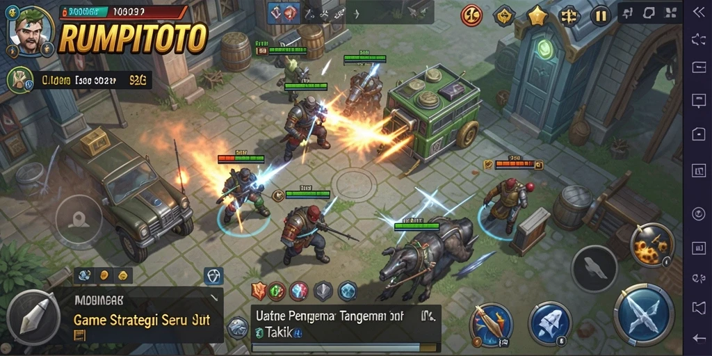 Tangkapan layar gameplay RUMPITOTO yang menunjukkan strategi dan taktik dalam permainan.