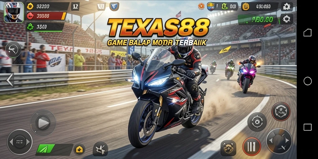 Tampilan menakjubkan dari gameplay balap motor di TEXAS88.