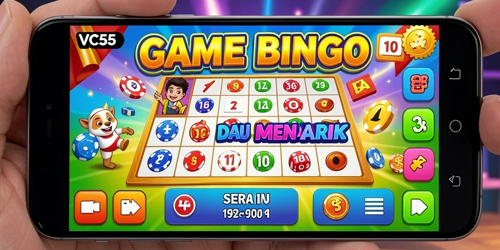 Screenshot gameplay VC55 menampilkan suasana bermain Bingo yang seru.